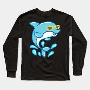 cute dolphin design whale fish animal welfare dolphin Long Sleeve T-Shirt